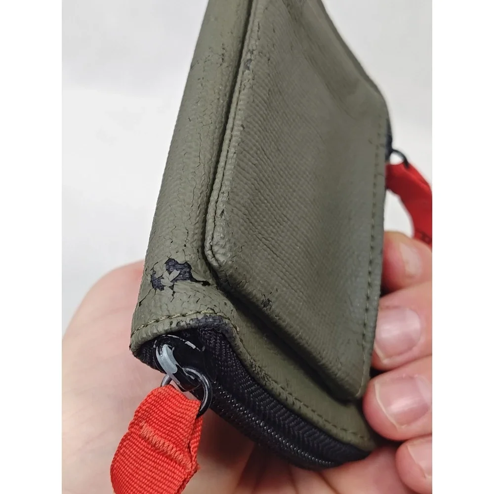 Diesel Spare Parts Men's Wallet Zip Around‎ VINTAGE Y2K Green Red